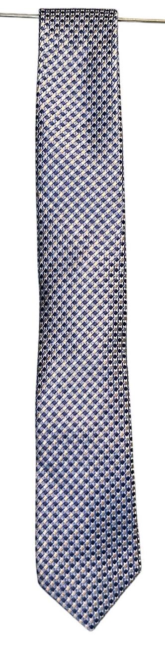 Perry Ellis Portfolio 100% silk neck tie blue print Business Work Office Event